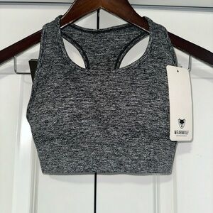 Wearwolf Stretch Racerback Lightweight Sports Bra Grey S NWT